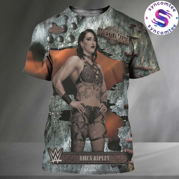 Cactus Jack X Wrestlemania 41 And Topps Special Poster Rhea Ripley WWE 2025 All Over Print Shirt