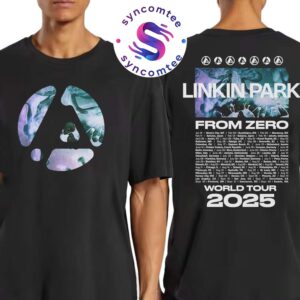 Linkin Park From Zero World Tour 2025 Official Merch Tee Swirl Tour Black Two Sided Print Shirt
