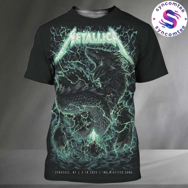 Metallica M72 Syracuse World Tour 2025 Official Poster At JMA Wireless Dome In Syracuse New York On April 19th 2025 All Over Print Shirt