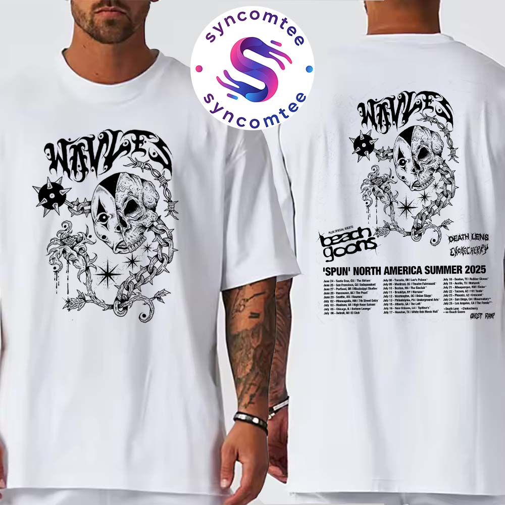 Wavves Spun North America Summer 2025 Dates List Start On June 24 2025 In Santa Cruz At The Atrium Two Sided Print Shirt Wavves Spun North America Summer 2025 Dates List Start On June 24 2025 In Santa Cruz At The Atrium Two Sided Print Shirt