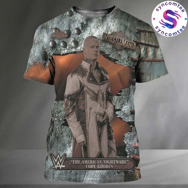 Wrestlemania 41 X Cactus Jack And Topps Special Poster The American Nightmare Cody Rhodes WWE 2025 All Over Print Shirt